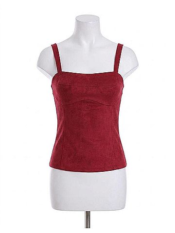 Karina Grimaldi Veronica Suede Bodysuit in Garnet (view 1)