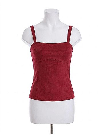 Karina Grimaldi Veronica Suede Bodysuit in Garnet (view 1)