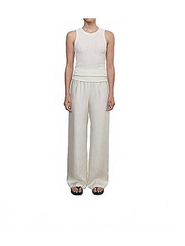 Enza Costa Puckered Sheath Tank in Vanilla (view 2)