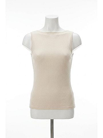 Enza Costa Silk Knit Sleeveless Boatneck Top in Canvas (view 1)