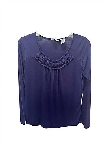 Keren Hart Women Scoop Neck Long Sleeve Tee in Purple (view 2)