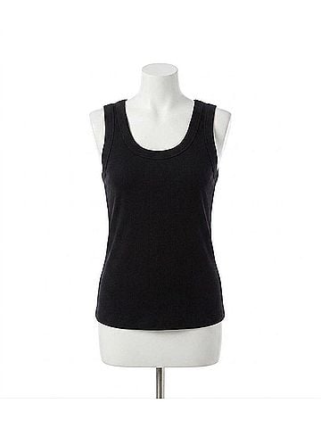 Karen Kane Ribbed Scoop Neck Tank in Black (view 1)