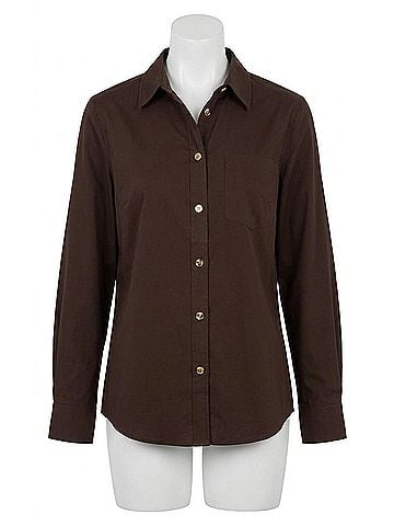 L'Agence Ellery Long Sleeve Blouse in Coffee Bean (view 1)