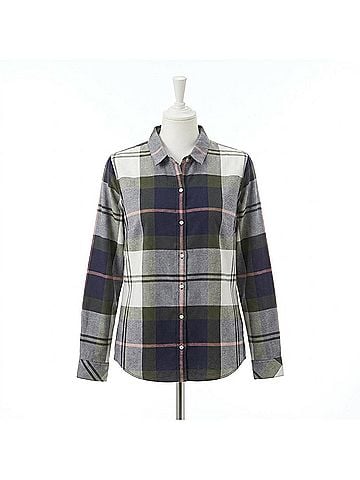 Barbour Moorland Shirt in Navy/Arabesque Check (view 1)