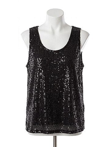GiGi Moda Festa Sequin Tank Top in Black (view 1)
