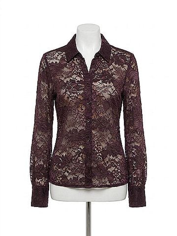 L'Agence Maia Floral Lace Blouse in Burgundy (view 1)