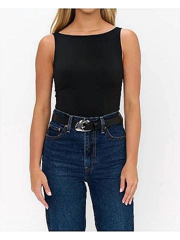 Show Me Your Mumu 90's Bodysuit in Black Slinky Stretch (view 2)