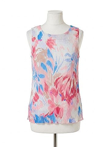FDJ Shannon Sleeveless Pleated Mesh Top in Patrizia (view 1)