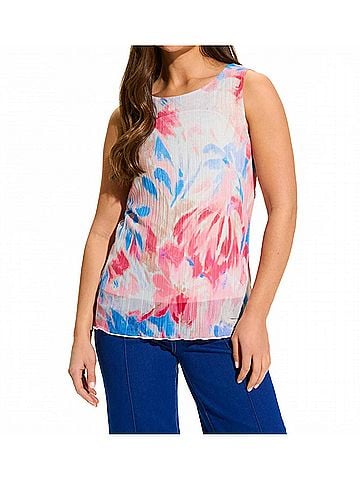 FDJ Shannon Sleeveless Pleated Mesh Top in Patrizia (view 2)