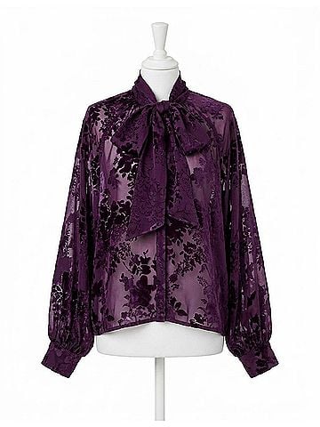 L'Agence Rhett Burnout Satin Blouse in Medium Violet (view 1)