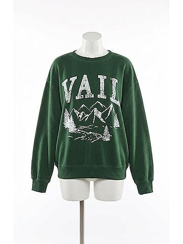 Show Me Your Mumu Stanley Vail Graphic Sweatshirt in Dark Green (view 1)