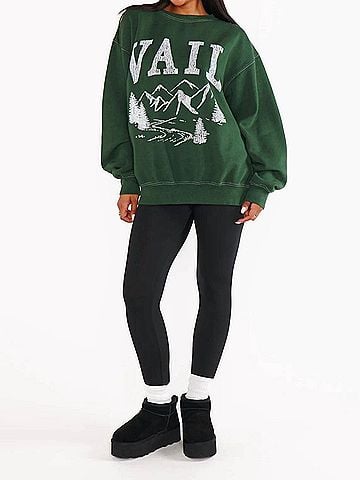 Show Me Your Mumu Stanley Vail Graphic Sweatshirt in Dark Green (view 2)