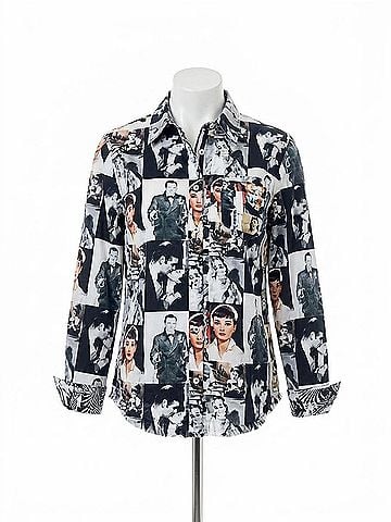 Dizzy Lizzie Cape Cod Fringe Top in Audrey H. Print (view 1)