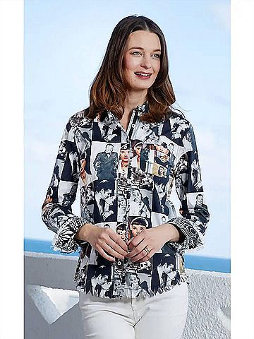 Dizzy Lizzie Cape Cod Fringe Top in Audrey H. Print (view 2)
