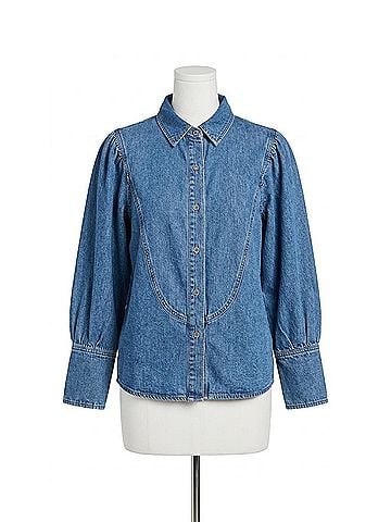 Hunter Bell Odessa Shirt in Vintage Denim (view 1)