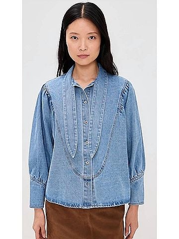 Hunter Bell Odessa Shirt in Vintage Denim (view 2)