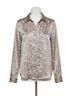 L'Agence Animal Print Gray Tyler Silk Blouse in Grey Multi Patch Leopard Size M - photo 1