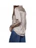 L'Agence Animal Print Gray Tyler Silk Blouse in Grey Multi Patch Leopard Size M - photo 3