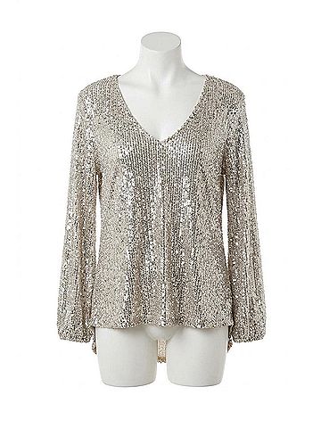 Show Me Your Mumu Chelsea Top in Platinum Sequins (view 1)