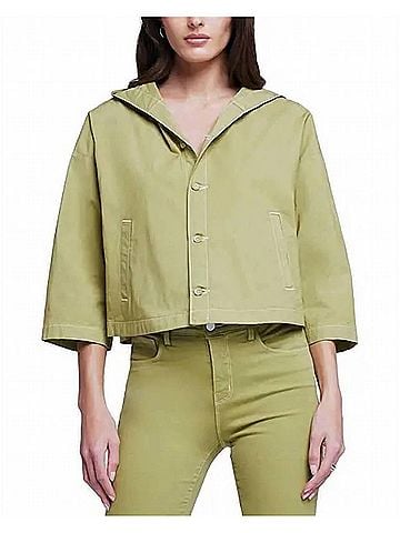L'Agence Devi Hood Swing Coat in Mantis (view 2)