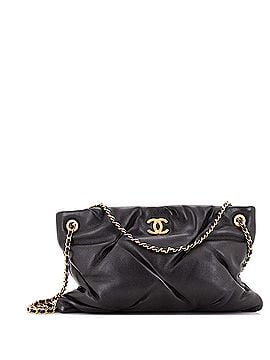 Chanel CC Chain Ruched Shoulder Bag Quilted Lambskin Large (view 1)