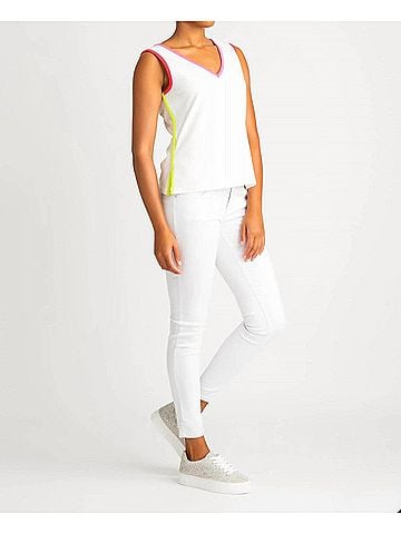 Berek Tips Of Color Tank Top in White/Multi (view 2)