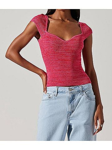 Astr Eloah Top in Pink Space Dye (view 2)