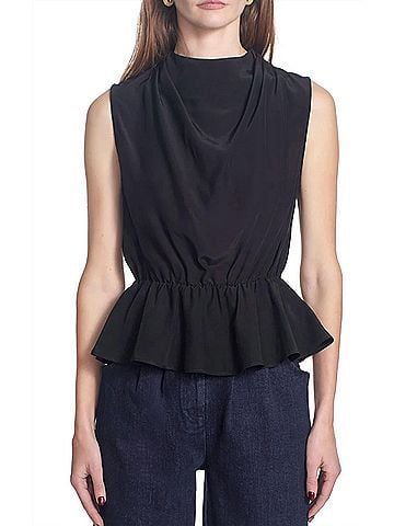 Corey Lynn Calter Luz Sleeveless Peplum in Black (view 2)