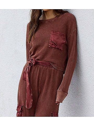 LA Made Damon Pocket Tee in Cognac (view 2)