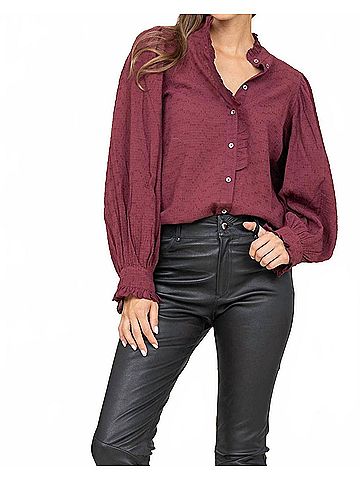 Antik Batik Yvette Blouse in Burgundy (view 2)