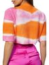 MSGM Multi Color Tie-Dye Knitted Cropped Top in Orange Size L - photo 4