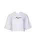 MSGM Graphic Multi Color Open-Back Cropped T-Shirt in White Size M - photo 1