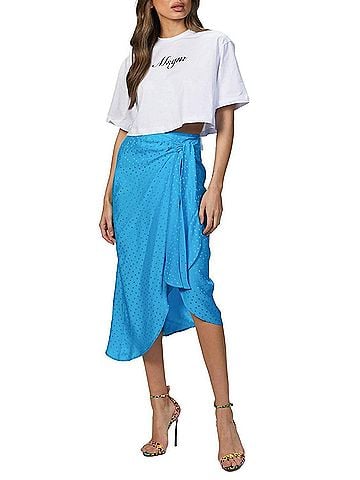 MSGM Open-Back Cropped T-Shirt in White (view 2)