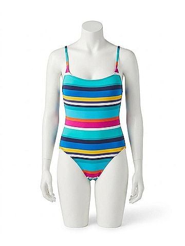 Anne Cole X-Back Lingerie One Piece Swimsuit in Rugby Stripe (view 1)