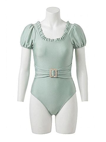AndTheWhy Soak Up The Sun Swimsuit in Dusty Mint (view 1)