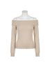 ABLE Solid Brown Ensley Off Shoulder Sweater in Beige Size M - photo 1