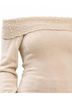 ABLE Solid Brown Ensley Off Shoulder Sweater in Beige Size M - photo 3