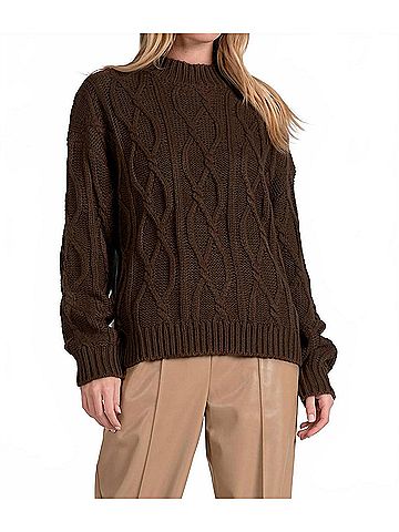 Elan Cocoa Knit Sweater in Brown (view 2)