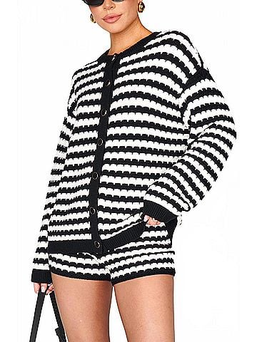 Show Me Your Mumu Inez Cardigan in Black/ White (view 2)