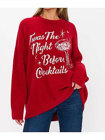 Show Me Your Mumu Classic Crewneck Sweater in Twas The Night Knit (view 2)