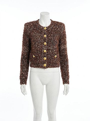 L'Agence Una Knit Cardigan in Chocolate Multi (view 1)