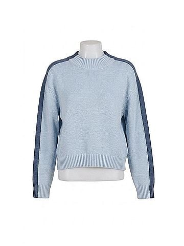 Elan Colorblock Sweater Top in Light Teal (view 1)