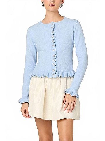 Astr Eowyn Relaxed Cardigan in Blue (view 2)