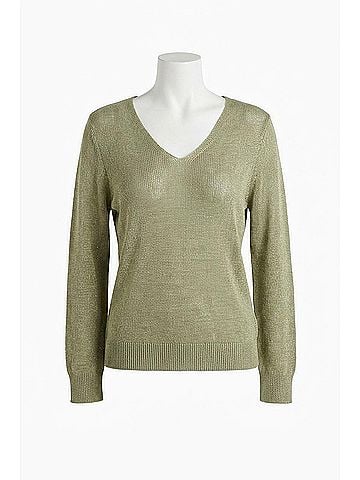 Crescent Joelene Shimmer Sweater Top in Eucalyptus (view 1)