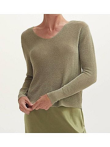 Crescent Joelene Shimmer Sweater Top in Eucalyptus (view 2)