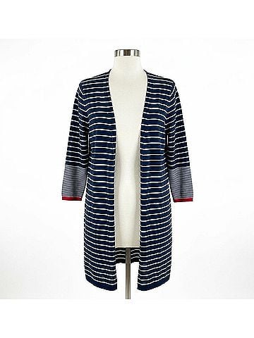 Ethyl Striped Cardigan Top in Navy/White (view 1)