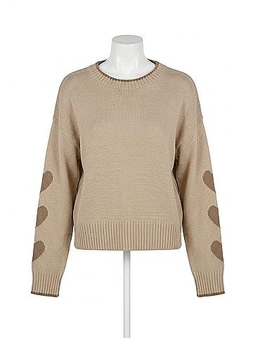 Elan Hearts Sweater in Beige (view 1)