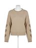 Elan Brown Hearts Sweater in Beige Size M - photo 1