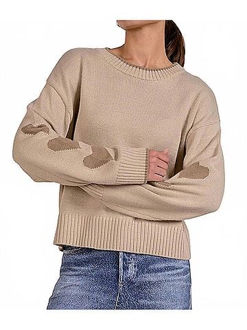Elan Hearts Sweater in Beige (view 2)