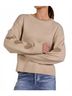 Elan Brown Hearts Sweater in Beige Size M - photo 2
